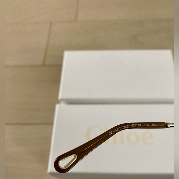 Chloe Women's Gold/Grey Crystal Round Sunglasses 59mm NWOT - Picture 4 of 10